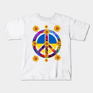 Sunflower Ukrainian Flag I Stand With Ukraine Ukraine Peace Kids T-Shirt